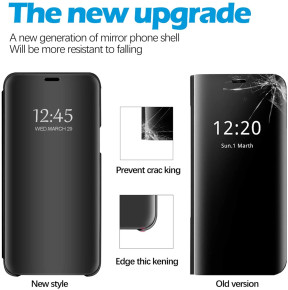 Калъф тефтер огледален CLEAR VIEW за Samsung Galaxy A52 4G A525F / Samsung Galaxy A52 5G A526B / Samsung Galaxy A52s 5G A528B черен